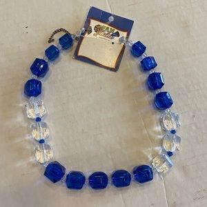 NWT Set of 2 Fan Flirties Cubie Crystal Necklace Extends to 20”